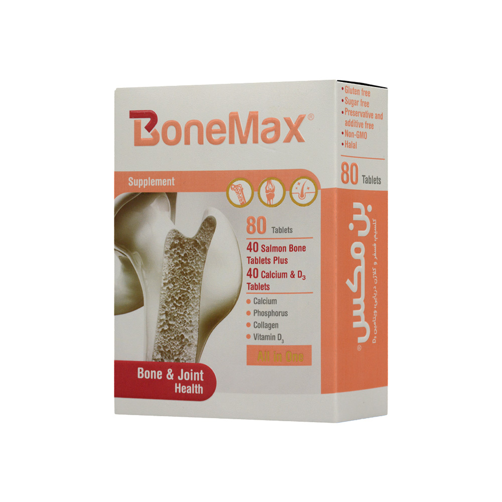 pharmed-salamat-sina-bone-max-80-tabs-1.jpg کپسول بن مکس آرین سلامت سینا 80 عددی - Image 1